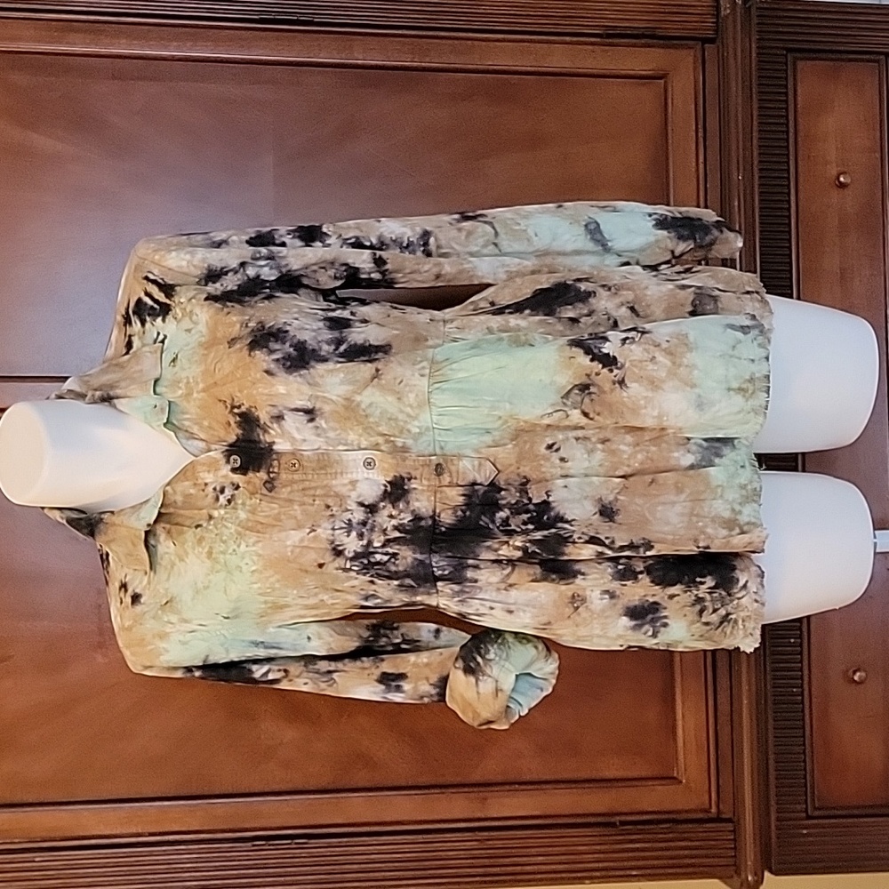 TRUE CRAFT Tie Dye Peplum Top 1x